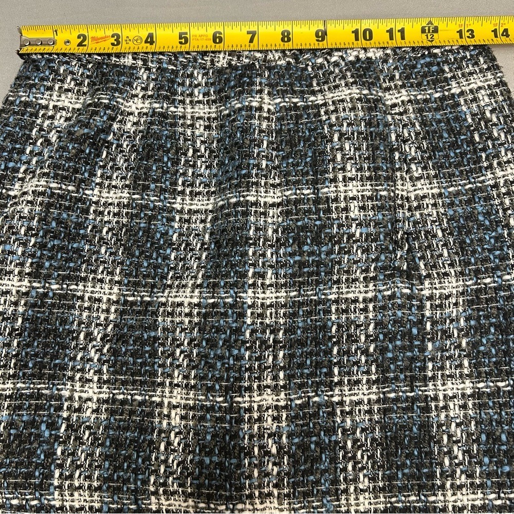 Ann Taylor LOFT Tweed  Mini Shift Skirt Forever‎ Navy Side Slit  NWOT Sz OP Twee - Picture 7 of 8